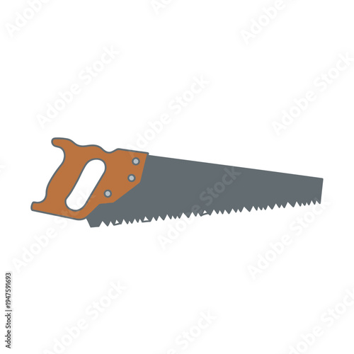 Hand Saw with Wooden Handle and Metal Blade.