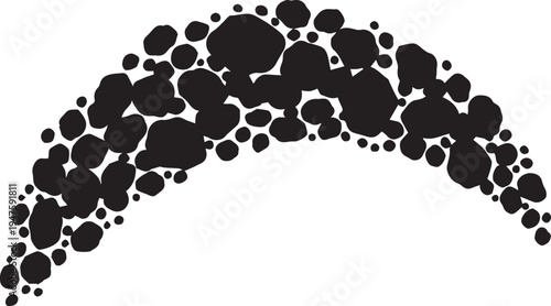 Abstract black organic shapes on grey background vector illustration