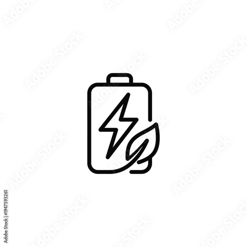 Lithium Battery Eco Monoline Icon