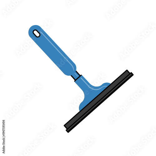 A simple illustration of a blue window squeegee with a black blade