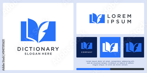 Dictionary logo design with fur and book