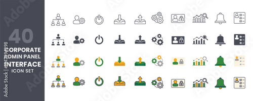 Icon set for corporate admin panel interface