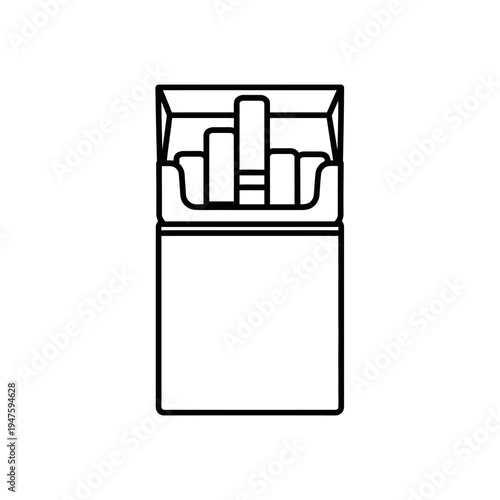 Open matchbox with matches a simple black and white line drawing