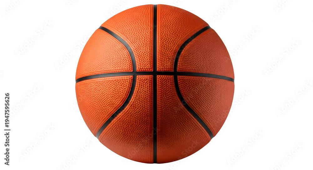 Fototapeta premium A close up view of a standard orange basketball with black panels