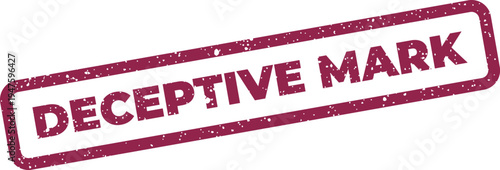 Grungy rubber stamp effect vector displaying the message deceptive mark within a framed rectangular shape, ideal for warnings