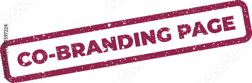 Grungy rubber stamp illustration featuring the term CO BRANDING PAGE for website content and marketing collateral development