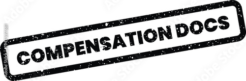 Grungy rubber stamp impression stating COMPENSATION DOCS for official records and important business documentation