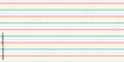 A colorful and vibrant striped pattern in pastel shades of pink, green, yellow, and white.