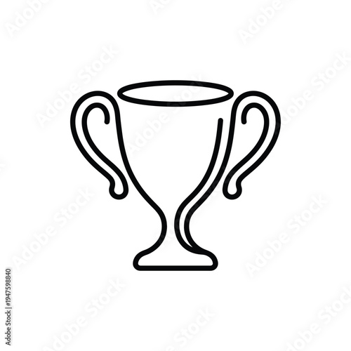 Achievement Trophy Monoline Vector Icon