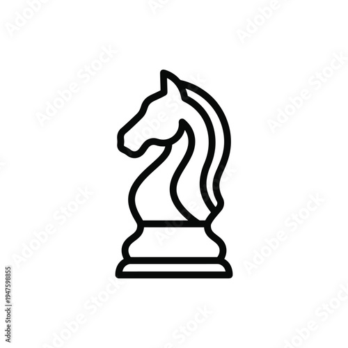 Chess Knight Monoline Logic Icon