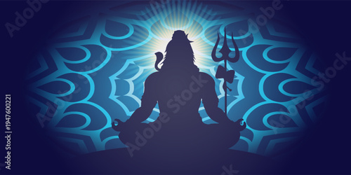 Happy Maha Shivratri traditional Indian festival celebration background vector
