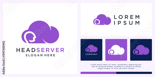 Head server logo design template