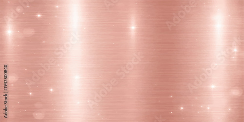 Abstract red and silver light background with a brushed metal texture and shiny stainless steel star patterns on a polished aluminum surface