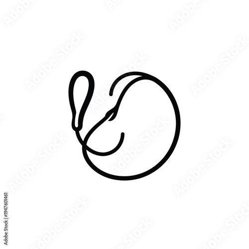 Pet Leash Monoline Vector Icon