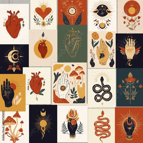 Collection of mystical and symbolic illustrations.