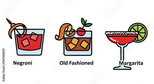 Cocktail Icons: Negroni, Old Fashioned, Margarita