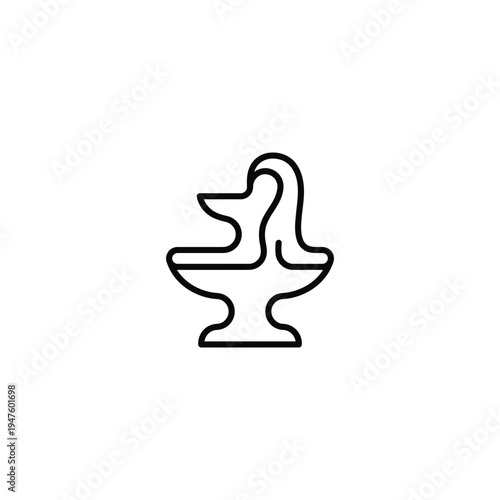 Pet Water Fountain Monoline Icon
