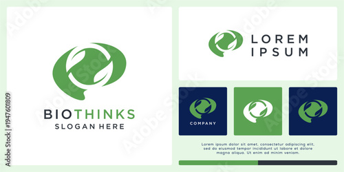 Bio thinks logo design template