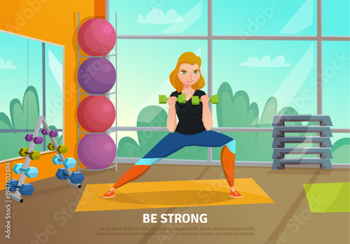 Personal trainer guiding gym session with physical exercises. Individual fitness instructor, sports workout. Professional coach supervision. Fitness training, health exercise