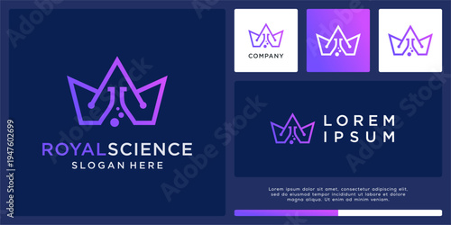 Royal science logo design with glass lab