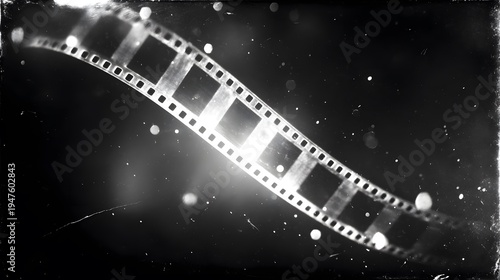 Filmstrip with light leaks and dust particles vintage motion picture background