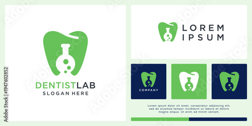 Dentist lab logo design template with tube