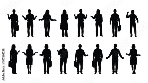 A group of people standing in different poses