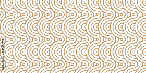 Seamless paper brown pattern circles line fabric curl transparent design. minimal overlapping pattern with waves pattern with waves white geometric retro background.