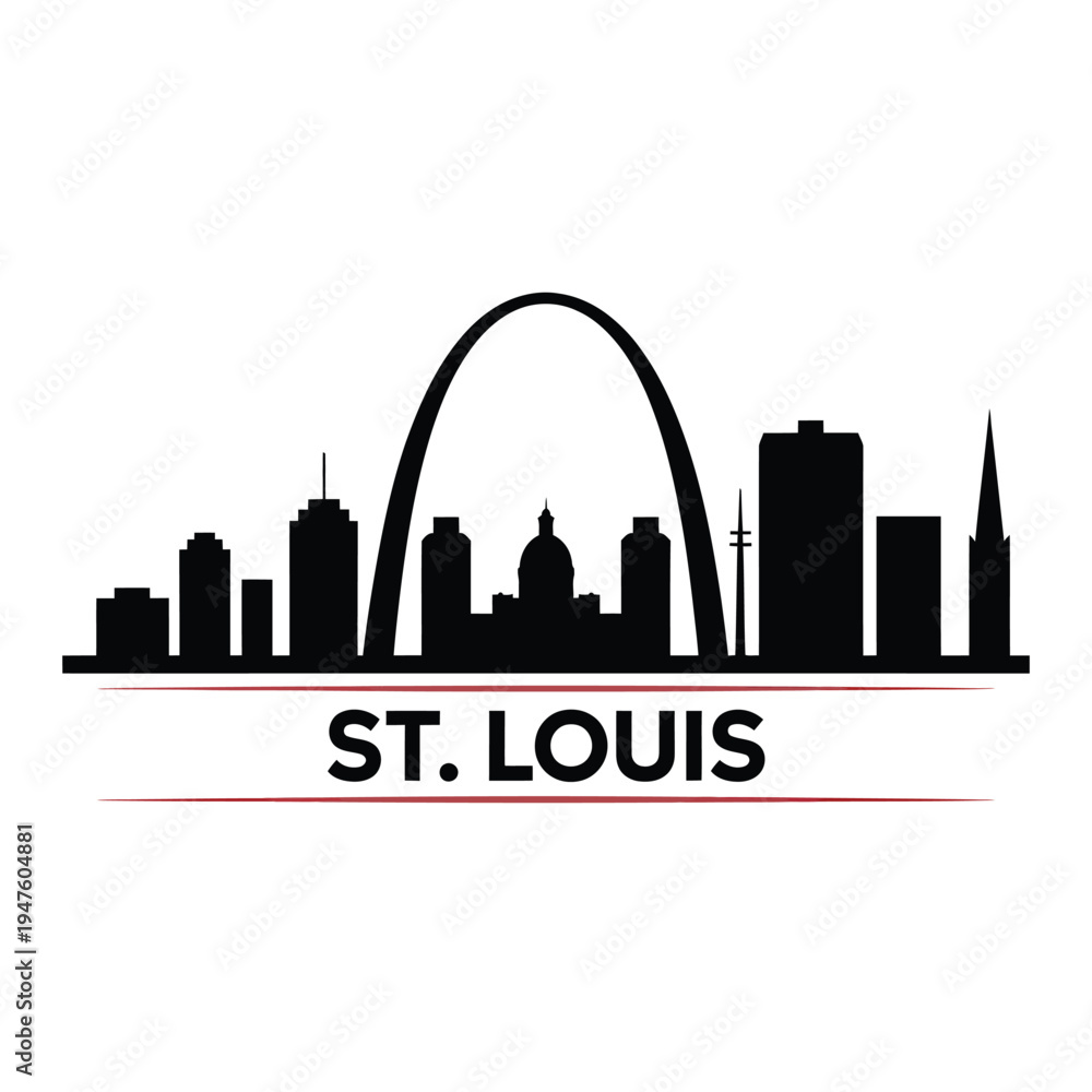 Fototapeta premium A striking silhouette of the st louis skyline with the gateway arch