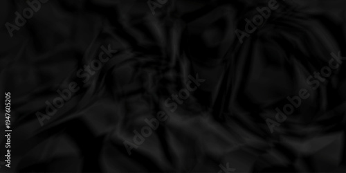 Crumple crushed black paper obsolete rumple craft design. wrinkle ripped cardboard crumple aged closeup recycled document grunge paper background.