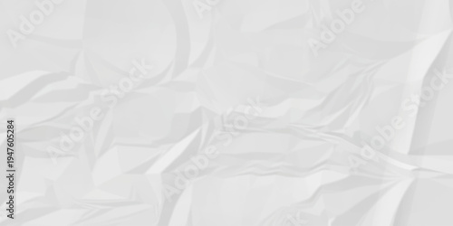 Crumple crushed white paper obsolete rumple craft design. wrinkle ripped cardboard crumple aged closeup recycled document grunge paper background.