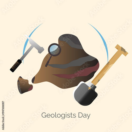 Geologists Day vector illustration. Geologists tool and rock design.. Geologists tools and rock design.