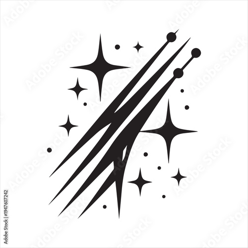 Stargazing constellation abstract silhouette line art logo design concept illustration idea