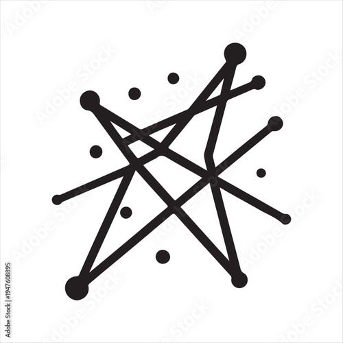 Stargazing constellation abstract silhouette line art logo design concept illustration idea