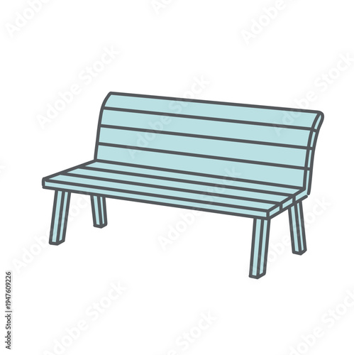 シンプルな木製ベンチ（長椅子）のイラスト