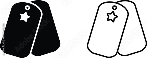 Dog tags military identification Vector