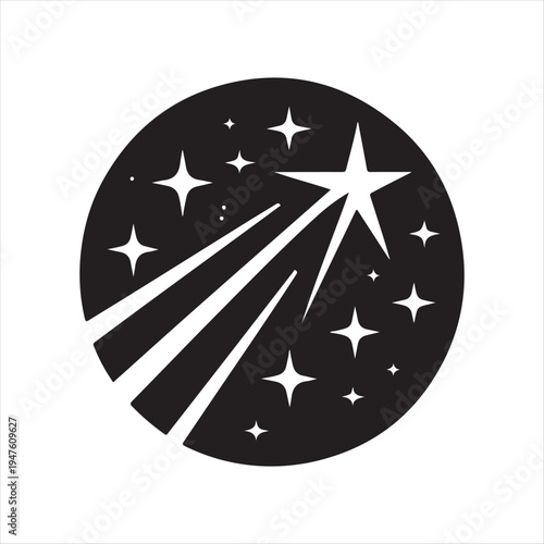 Stargazing constellation abstract silhouette line art logo design concept illustration idea