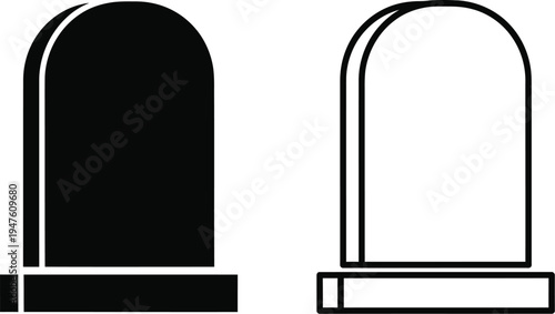 Black and white tombstone icons Vector