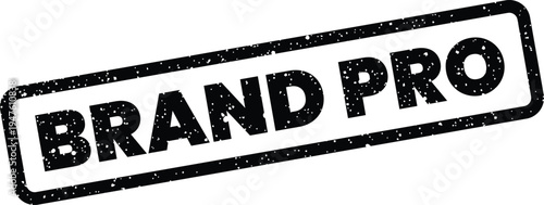 Φωτογραφία Rectangular distressed graphic imprint featuring the words brand pro, indicating