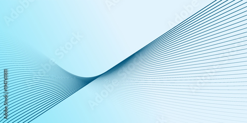 Abstract background with waves for banner. Web banner size. Vector background with lines. Element for design isolated. Blue gradient. Spring, summer. Water, nature