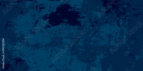 Abstract grunge texture background with dark navy blue and deep teal tones, chaotic ink stains and worn surface patterns
