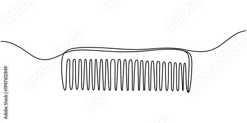Hair combs one line continuous drawing. Comb icon symbol. Barber shop and hairdresser tools for haircut. one line Art icon drawing vector