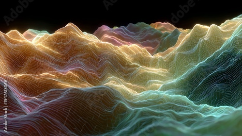 Abstract blue fractal energy pattern with glowing cells and plasma waves