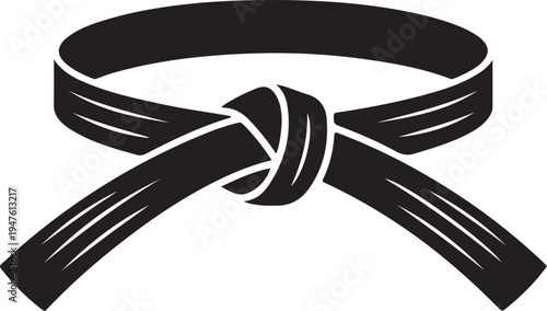Black belt tied in a knot martial arts karate judo taekwondo