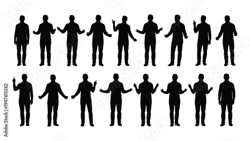 A group of people in various poses