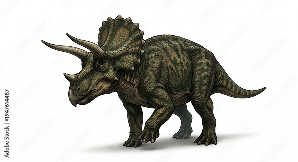 Fototapeta premium Isolated Triceratops Illustration on White Background