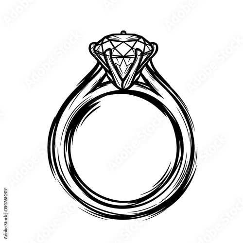 Diamond engagement ring with an elegant design and classic setting  