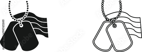 Dog tags military identification Vector