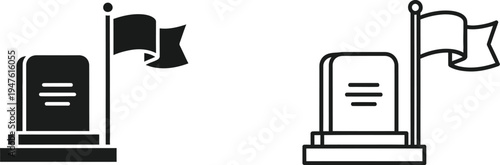 Tombstone flag icon set Vector