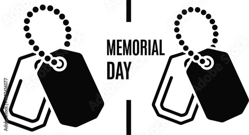 Memorial day dog tags tribute Vector